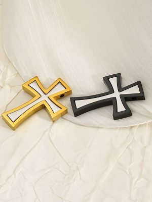 Stainless Steel High-Grade 18K Gold Plating Cross Pendant Personalized All-Match Necklace