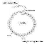 color: E394-Steel Color Zircon Bracelet 15+5cm