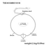 color: TXE455-Steel Color White Zircon Bracelet 16+5cm