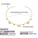 color: P718-C Style Cracked Ice Stone Gold Choker