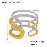 color: A102-Two-tone Gold Ring / size: US 7
