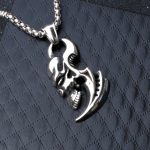 Punk Pendant Stainless Steel Skull Men's Necklace Personality Retro Domineering Pendant