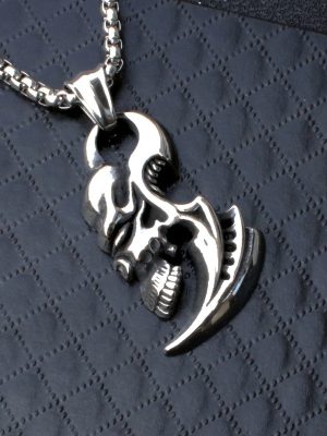 Punk Pendant Stainless Steel Skull Men's Necklace Personality Retro Domineering Pendant