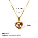 color: XL329 Multicolor Zircon Gold Necklace