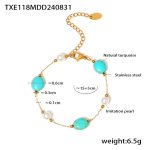 color: TXE118-Gold Bracelet (Natural Stone Sizes Vary ?? Color May Vary Slightly ?? Order with Caution)