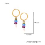 color: F226-Blue Natural Stone Earrings