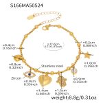 color: S166-Gold DIY Multi-charm Anklet 16+5cm