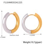 color: F1184-Two-tone Gold Earrings -24mm