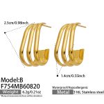 color: F754-C Shape Gold Earrings -B