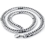 color: 6mm Wide Steel Color Lobster Clasp / size: 80cm Stainless Steel