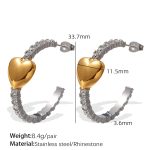 color: EH870SG Steel Mixed Gold Earrings