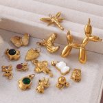 New DIY Ornament Accessories Small Dragonfly Bear Inlaid Zircon Stainless Steel Plated 18K Gold Pendant Necklace for Women