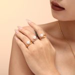 Exquisite Elegant Micro Inlaid Zircon Shijia Open-End Pearl Ring Women's Light Luxury Stainless Steel Ring Bracelet