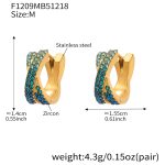 color: F1209-Blue Color Zircon Earrings -Medium