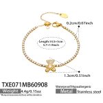 color: TXE071-Bear Zircon Gold Bracelet -14.5+5cm