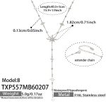 color: TXP557-B Steel Color Necklace 40+5cm