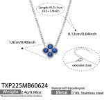 color: TXP225-Sapphire Blue Color Zircon Steel Color Necklace -41.5+5cm