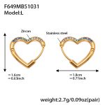 color: F649-Blue Color Zircon Earrings -Large