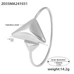 color: Z035-Steel Color Triangle Open Bangle