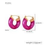color: F1151-Galaxy Pink Resin Earrings