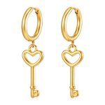 color: Key Pendant Earrings Gold
