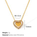 color: XL335WEG White Rhinestone Gold Necklace