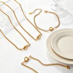 Simple Daily Commuter Knotted Bracelet Necklace Stainless Steel 18K Gold Plating All-Match Advanced Suit