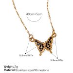 color: XL545BKG Black Rhinestone Necklace