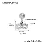 color: K015-Steel Color Inverted 8 Letter Zircon Pendant