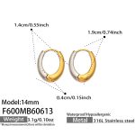 color: F600-Mixed Color Earrings -Outer Diameter 14mm