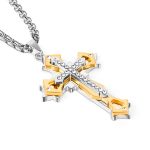 color: Gold 3-Layer Multi-Rhinestone + Steel Chain