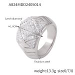 color: A824-Steel Color Ring / size: US 6
