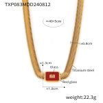 color: TXP083-Red Glass Necklace