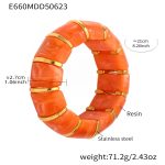 color: E660-Orange Elastic Bangle 20cm