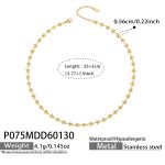 color: P075-Double-sided Enamel Necklace 35+5cm