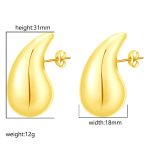 color: High 31MM Hollow Drop Earrings Gold MS-197