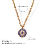 color: XL470CRG Multicolor Zircon Gold Necklace