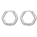 color: Round Wire Hexagon Ear Cuff Steel Color 1 PC