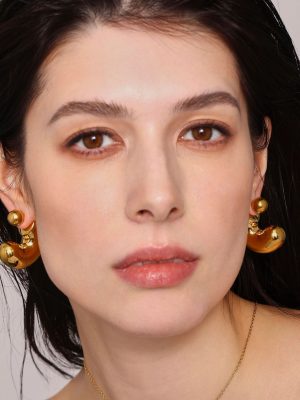 Stainless Steel Hollow C- Shaped Earrings Personalized Graceful and Wild Stud Earrings Light Luxury Earrings