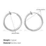 color: EH1312S24MM Silver Earrings