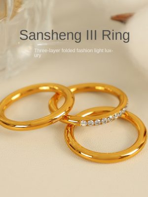 Ancient Law Sansheng Middle School Ancient National Fashion Ring Couple Couple Rings New Ring Exquisite Item Goddess Essential