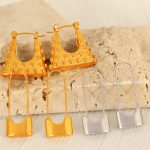 New Simple Personality Lock Head Bag Earrings Ear Studs Accessories Street Plaid Women