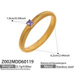 color: Z002-Purple Zircon Bangle -Width 10MM