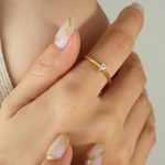color: A425-Gold White Zircon Ring / size: US 6