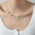 color: P018-Turquoise Necklace -40+7cm