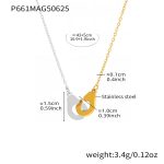 color: P661-Two-color Necklace 43+5cm