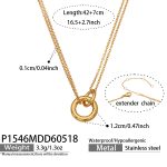 color: P1546-Gold Necklace -42+7cm
