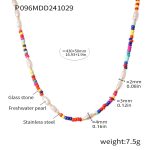 color: P096-Natural Stone Freshwater Pearl Necklace