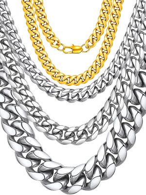 2026 New Double Woven 6-Sided Grinding Japanese Buckle Jeans Button Stainless Steel Necklace Men's Bracelet