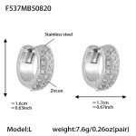 color: F537-Steel Color Zircon Earrings -L